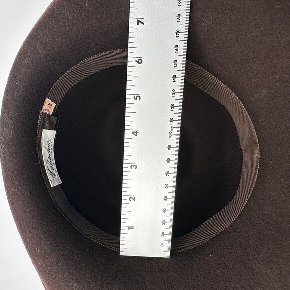 Vintage Robinson’s California Hat Womens Size 22 Brown Fawn Tra Felt Wool - Picture 11 of 12
